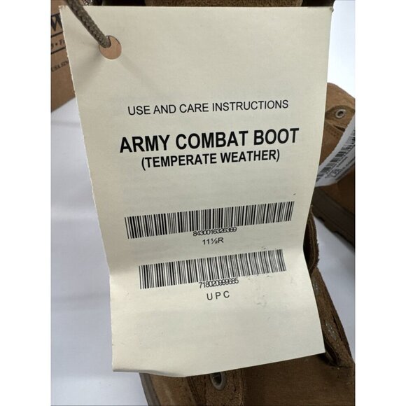 McRae Army Combat Boots Mens 11.5R Tan Leather Temp Weather Military Flight NEW main image 11